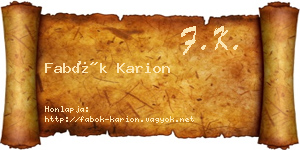 Fabók Karion névjegykártya